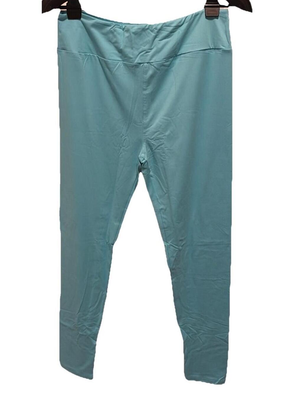 NWT LuLaRoe Solid Vibrant Aqua Blue Leggings Size Tall & Curvy TC (12-18)